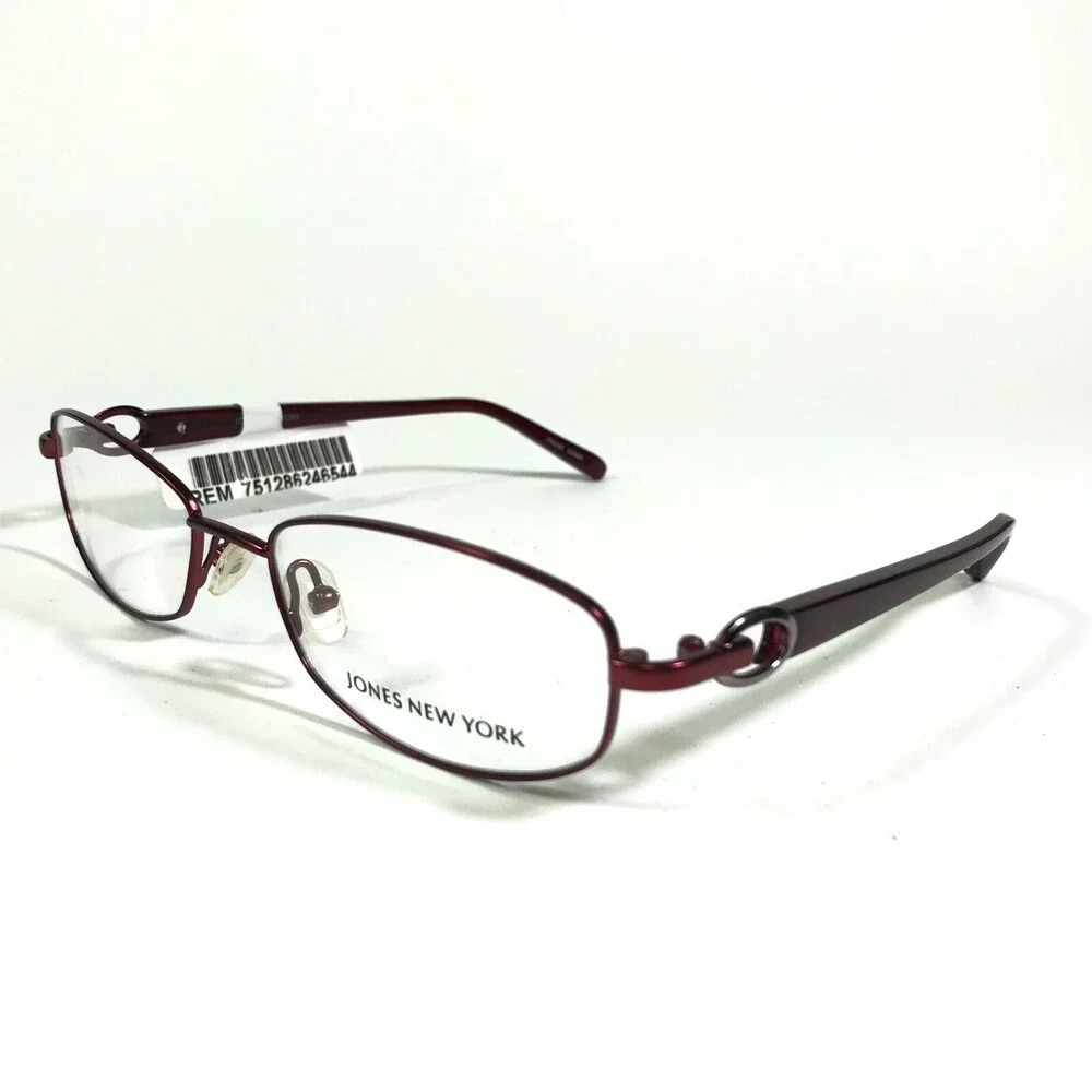 Jones New York Eyeglasses Frames J473 BURGUNDY Red Round Full Rim 52-17-135